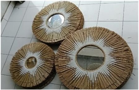 Décoration murale naturelle avec miroir disponible chez Zen Évasion
