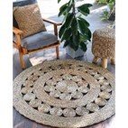 Tapis rond en herbe de médong disponible chez Zen Évasion