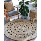 Tapis rond en herbe de médong disponible chez Zen Évasion