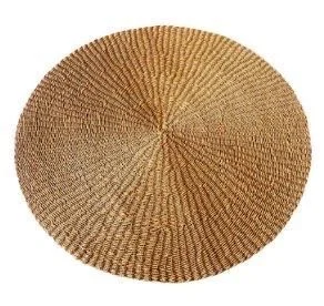 Tapis rond en jonc de mer disponible chez Zen Évasion