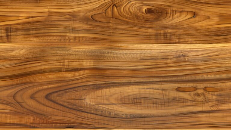 Surface en bois avec des motifs de grain lisses et des tons naturels, présentant des nœuds et des textures variées.