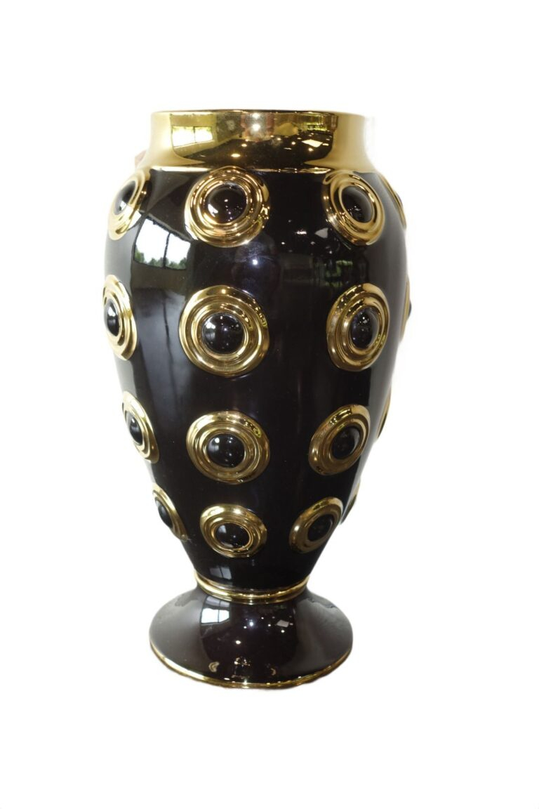 Vase doré à cercles disponible chez Zen Évasion