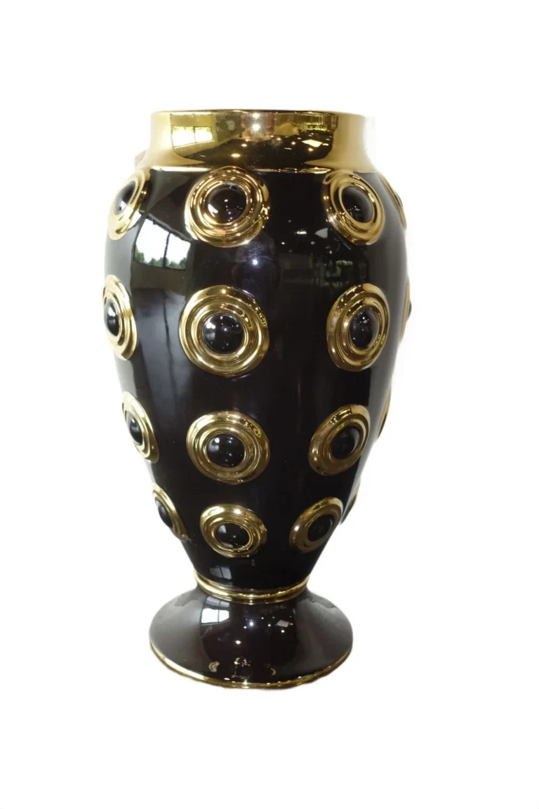 Vase doré à cercles disponible chez Zen Évasion